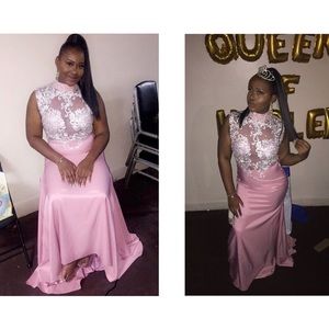 Pink and crystal choker dress